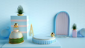 立体展台活动促销背景海报素材