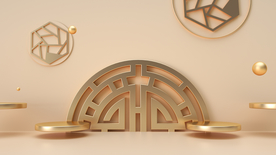 立体展台活动促销背景海报素材