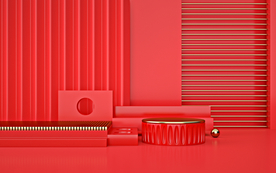 立体展台活动促销背景海报素材