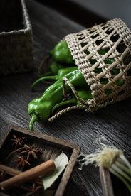 青椒蔬菜配菜背景海报素材