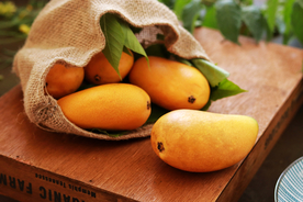 芒果水果果实背景海报素材