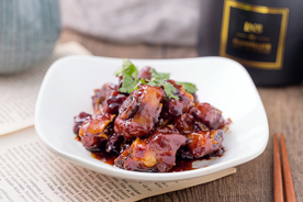 糖醋排骨美食食材背景海报素材