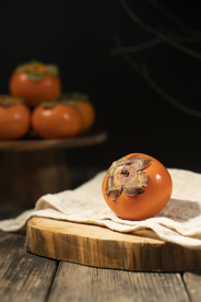 柿子水果果实背景海报素材