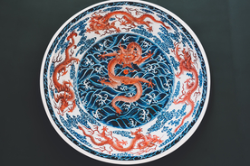 瓷器瓷碗传统复古背景素材