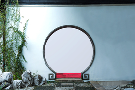 苏州庭院传统复古建筑背景素材