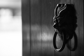 门环门扣黑白传统复古背景素材