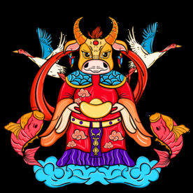 牛年卡通插画