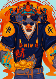 2021牛年国潮插画