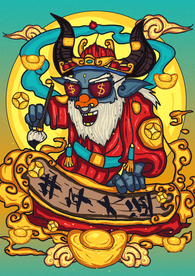 2021牛年国潮插画