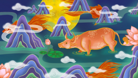 2021牛年国潮插画