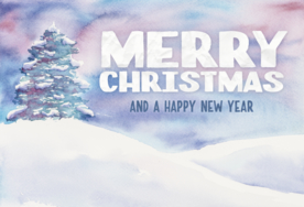 水彩 圣诞 贺卡 祝福