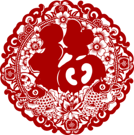 福字复古传统剪纸海报素材