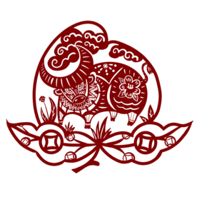 牛年复古传统剪纸海报素材