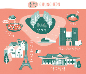 手绘古代建筑图片