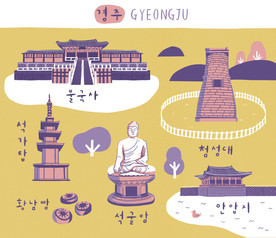 手绘古代建筑图片