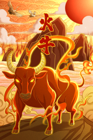 2021牛年国潮插画