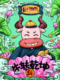 2021牛年国潮插画