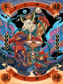 202021牛21牛年国潮插画