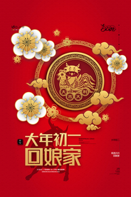 新年春节过年元旦除夕祝福海报