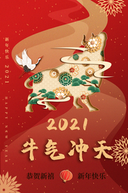 新年春节过年元旦除夕祝福海报