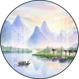 新中式圆形装饰画挂画图片