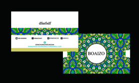 绿色花纹欧式复古名片卡片素材