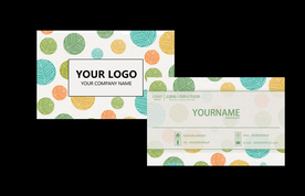 树叶清新插画名片卡片素材