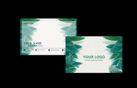 树叶清新名片卡片素材