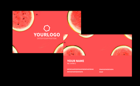 红色西瓜水果名片卡片素材