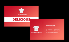 餐饮红色简约名片卡片素材