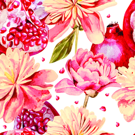 热带花 数码印花 手绘花 热带