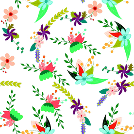 热带花 数码印花 手绘花 热带