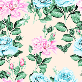 热带花 数码印花 手绘花 热带