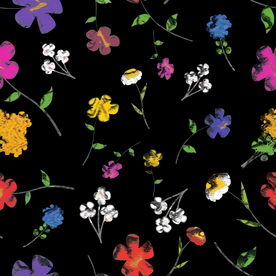 热带花 数码印花 手绘花 热带