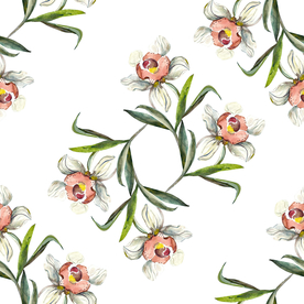 热带花 数码印花 手绘花 热带