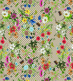 热带花 数码印花 手绘花