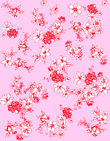 热带花 数码印花 手绘花 热带