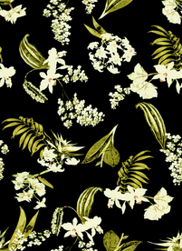 热带花 数码印花 手绘花 热带