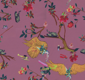 热带花 数码印花 手绘花 热带