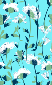 热带花 数码印花 手绘花