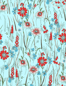 热带花 数码印花 手绘花