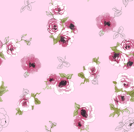 热带花 数码印花 手绘花