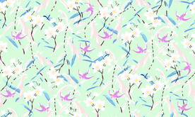 热带花 手绘花  女装花