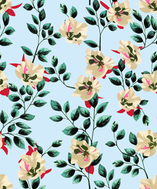 热带花 手绘花  女装花