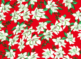 热带花 手绘花  女装花