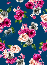 热带花 数码印花 手绘花 热带