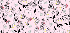 热带花 数码印花 手绘花 热带