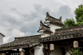 传统复古建筑背景海报素材