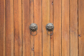门扣门环木门背景海报素材
