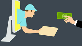 插图 线上 交货 电子商务